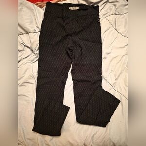 Women's Erica Taylor Black Diamond Pattern Pants Stretchy Medium